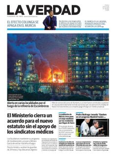 ALERTA EN VARIAS LOCALIDADES POR EL FUEGO DE LA REFINERÍA DE ESCOMBRERAS